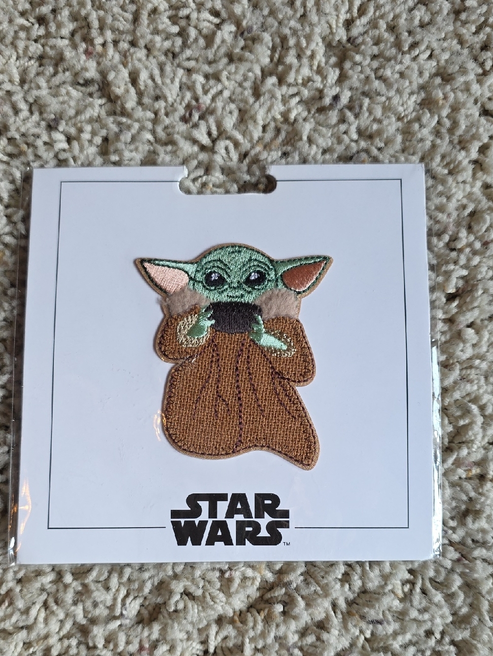 Star Wars Grogu Iron-On Patch in Green & Brown